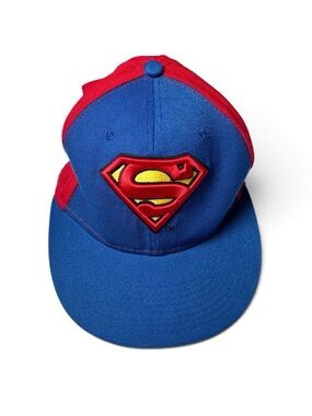 DC Shoes New Era 59FIFTY Fitted Hat Superman 7 1/8 56.8cm Blue Red Cap Skate